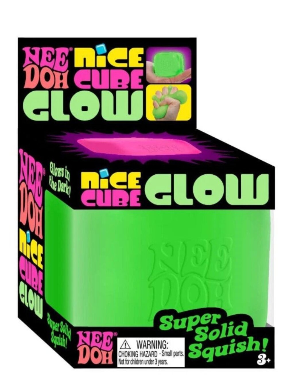 NeeDoh Nice Cube Glow Green